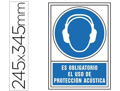 Pictograma PVC 245x345mm. ES OBLIGATORIO EL USO DE PROTECCIÓN ACÚSTICA